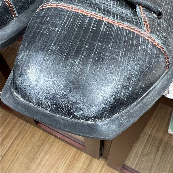 John Fluevog Black Low-Top Sneakers with Orange Stitching main image 0